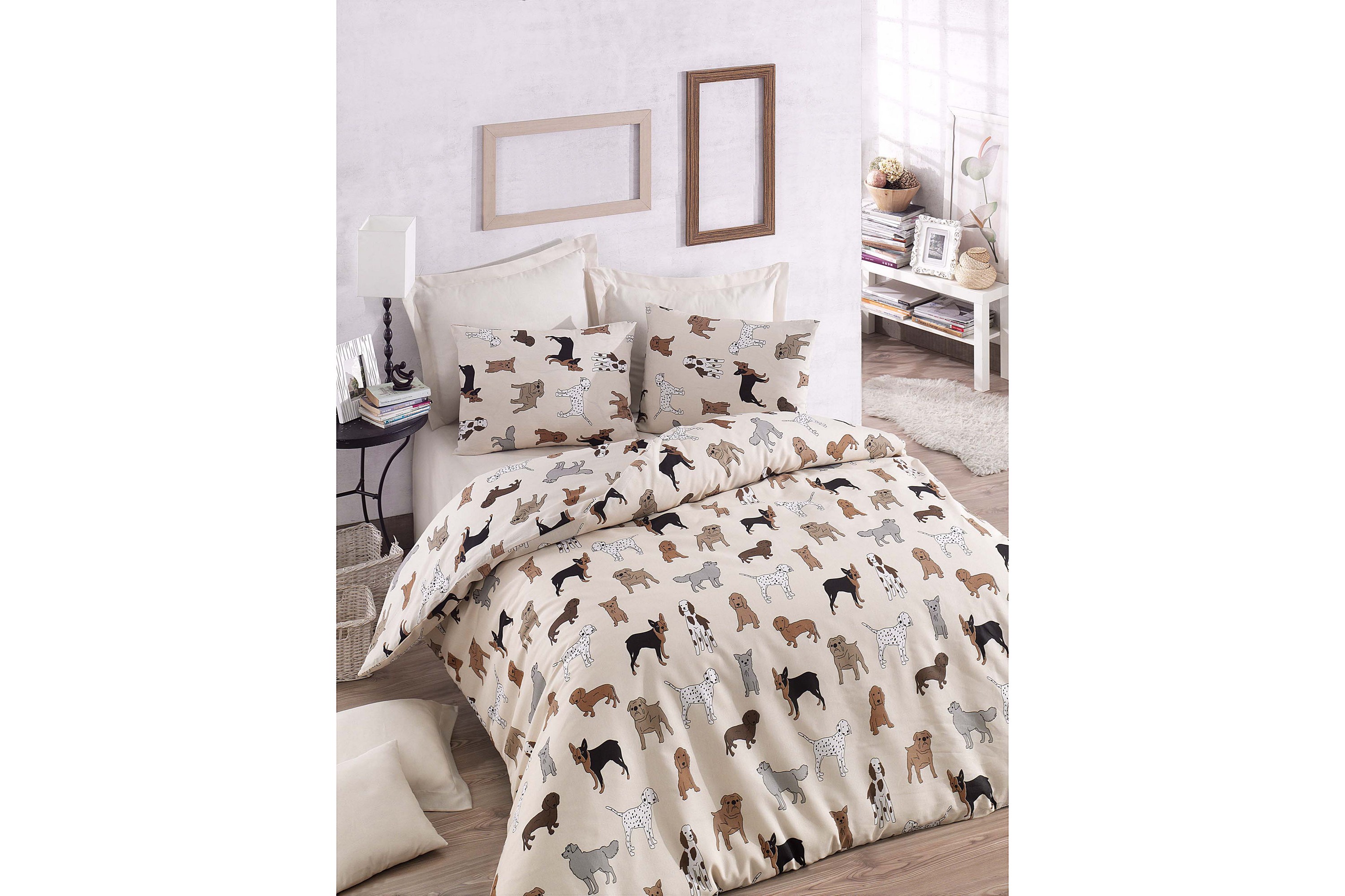 Bäddset Eponj Home Dubbelt 4-dels CremeMulti