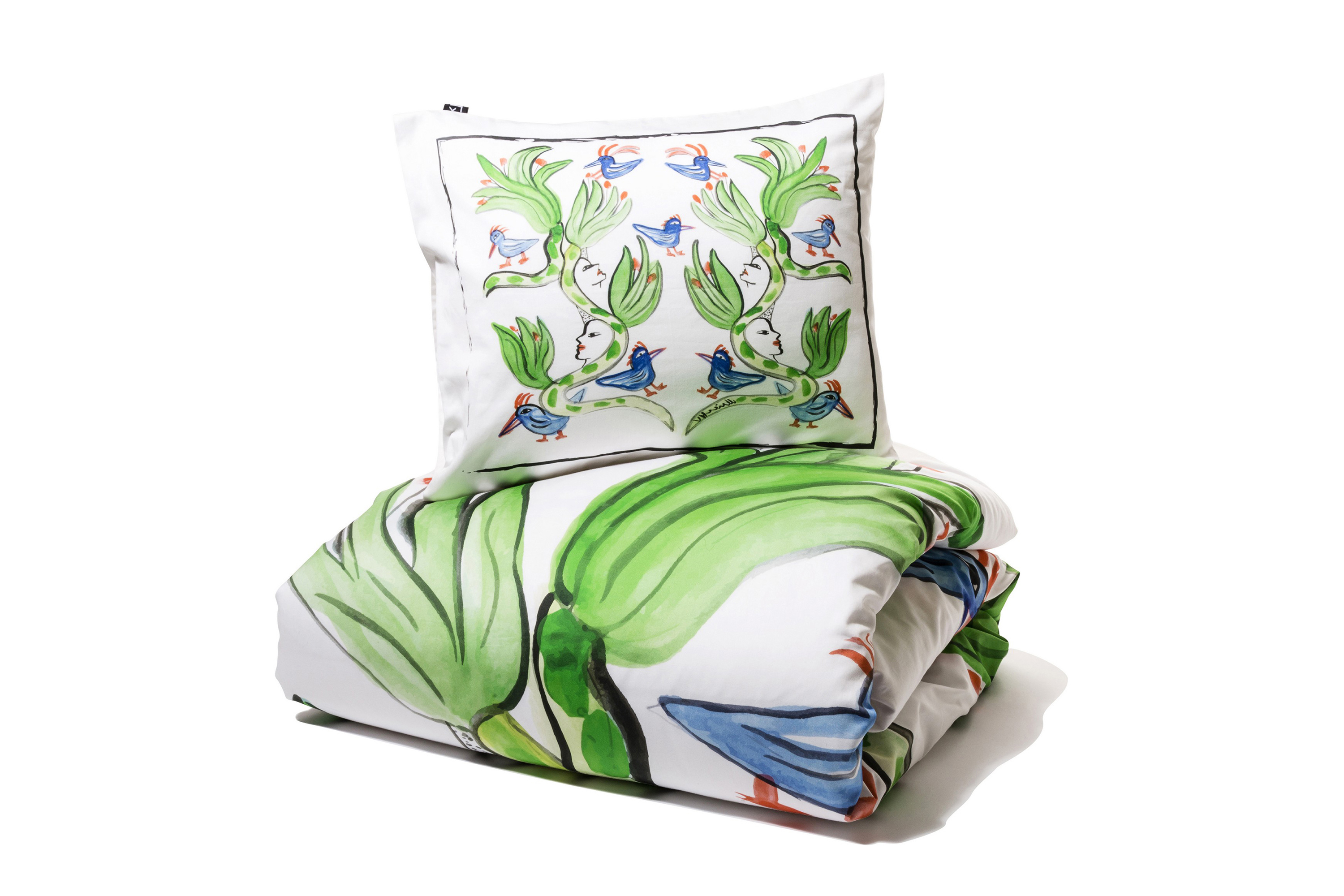 Bäddset Kosta Linnewäfveri Satin 210x150 Vit Flerfärgad