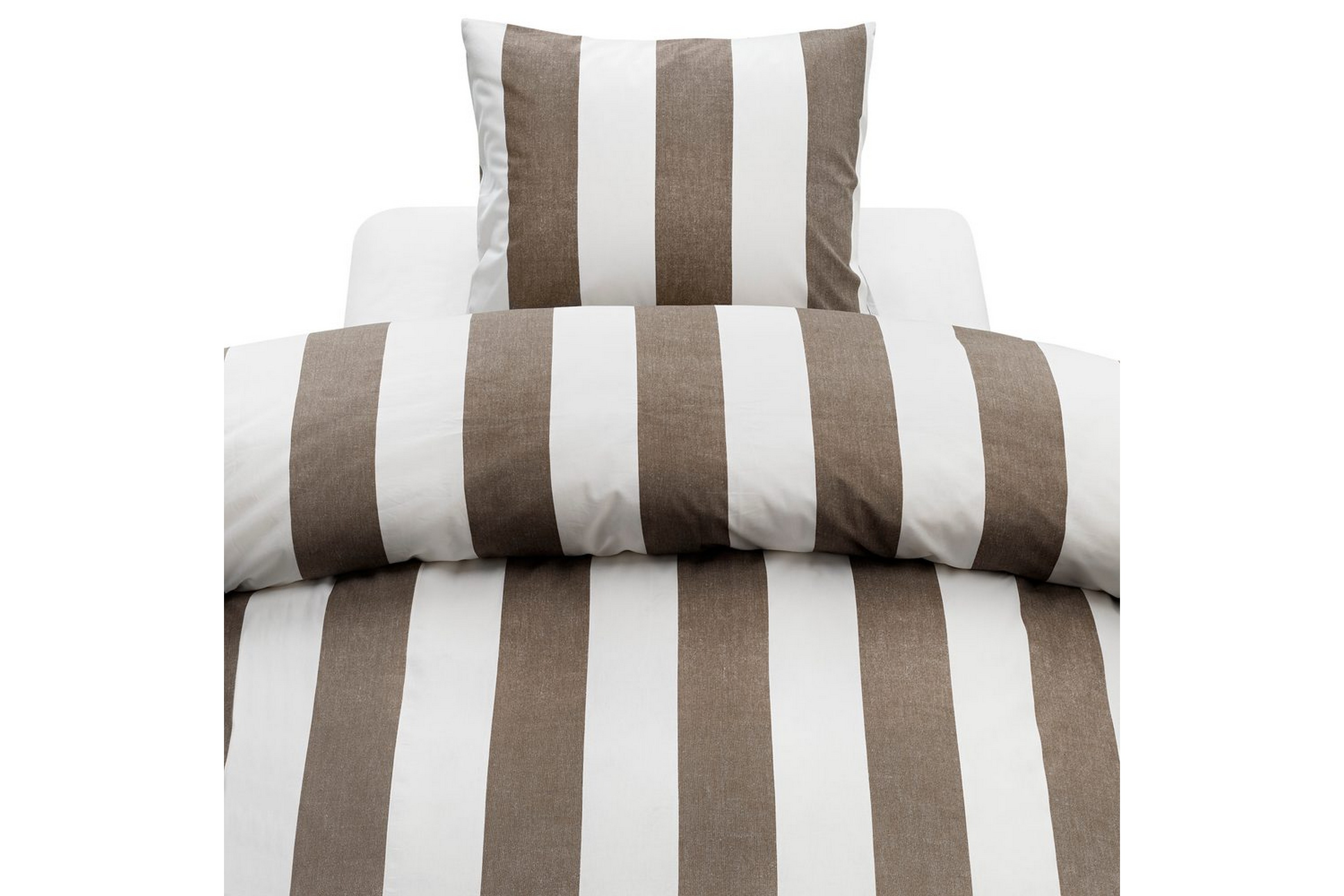 Påslakan 2-Dels Set Block stripe Brun Brun