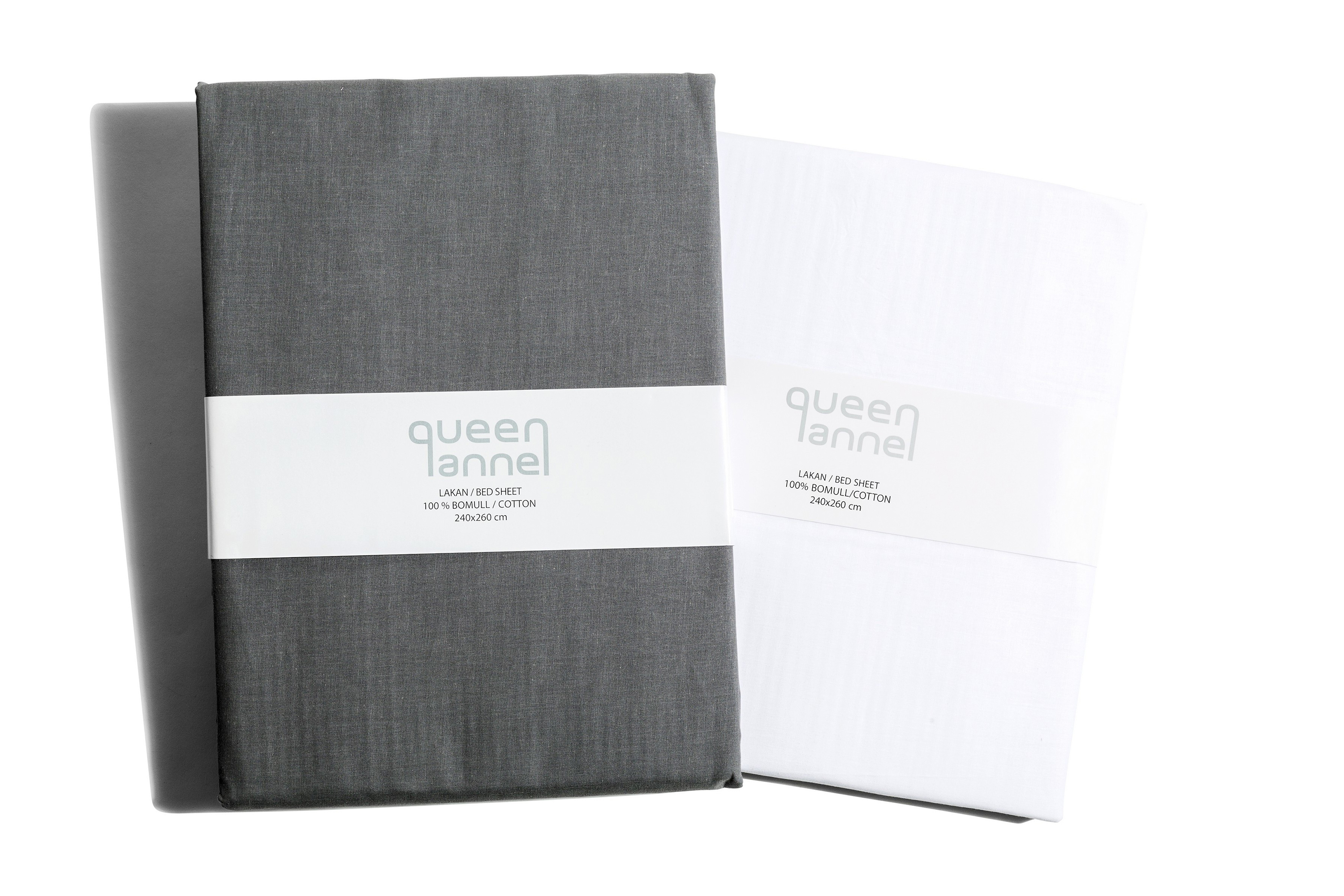 Dra-pålakan Queen Anne Tvåskaft 200x120 Vit Grå