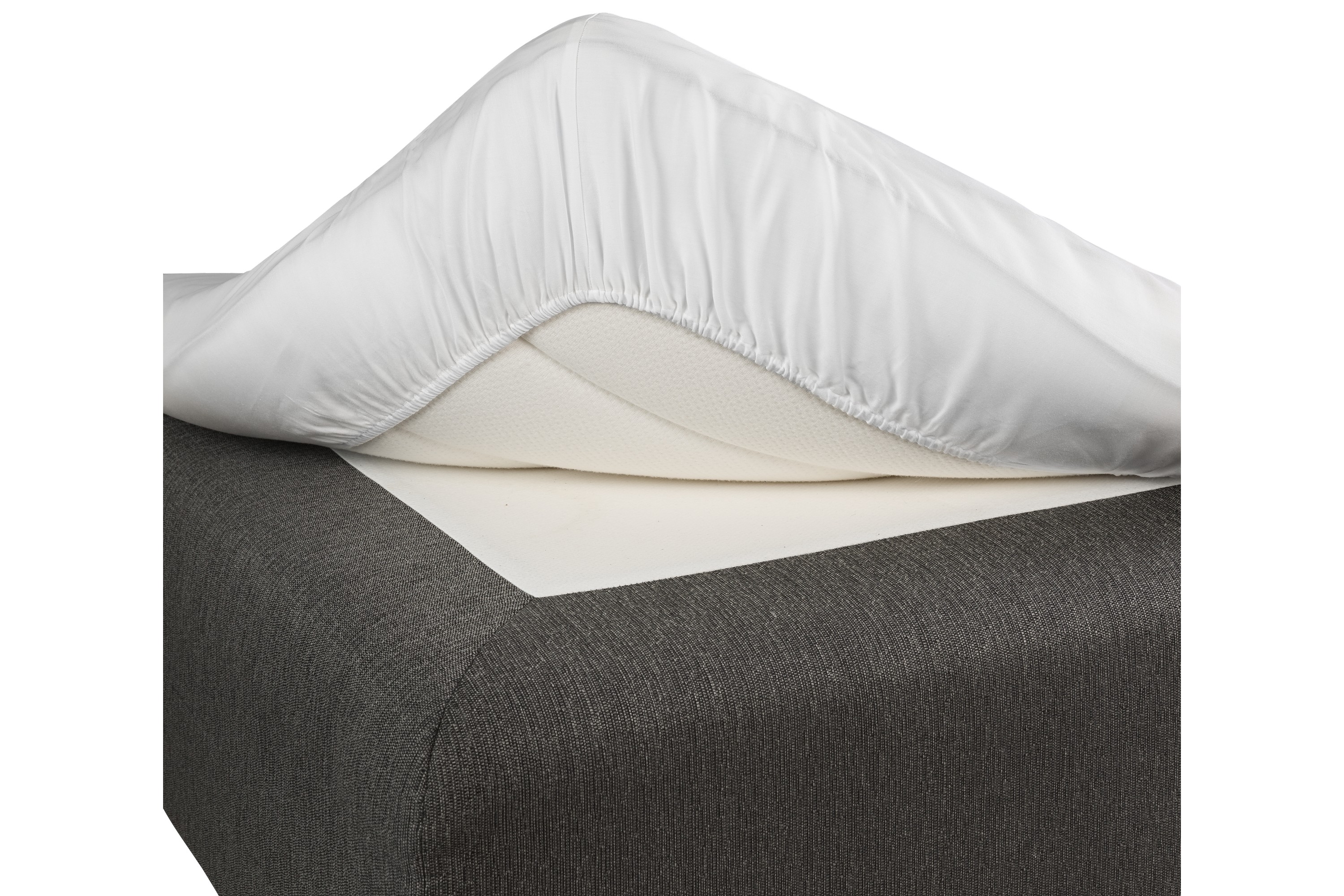 Dra pålakan Satin 90x200 cm Vit Borganäs