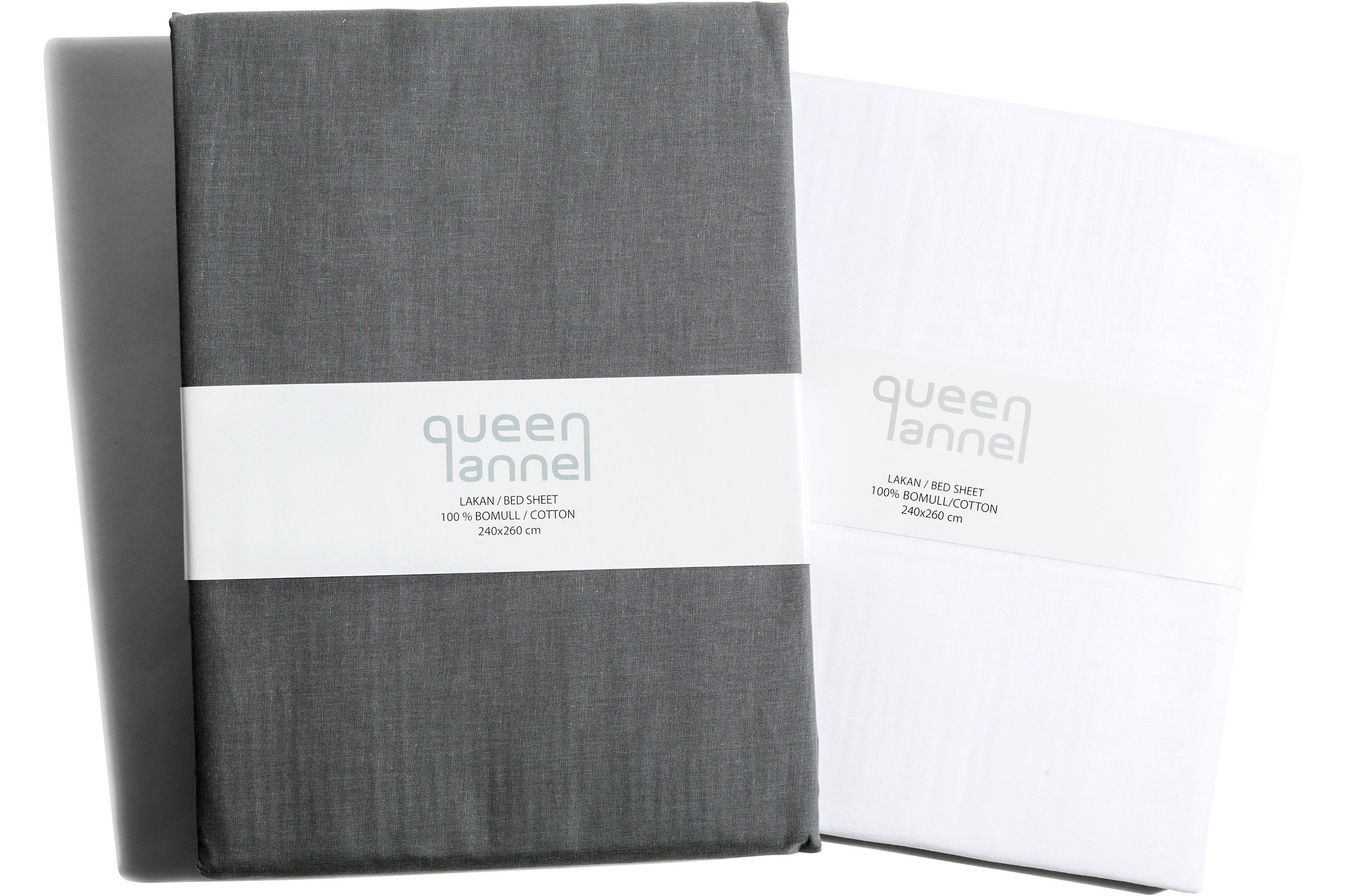 Underlakan Queen Anne Tvåskaft 260x180 GråGrå