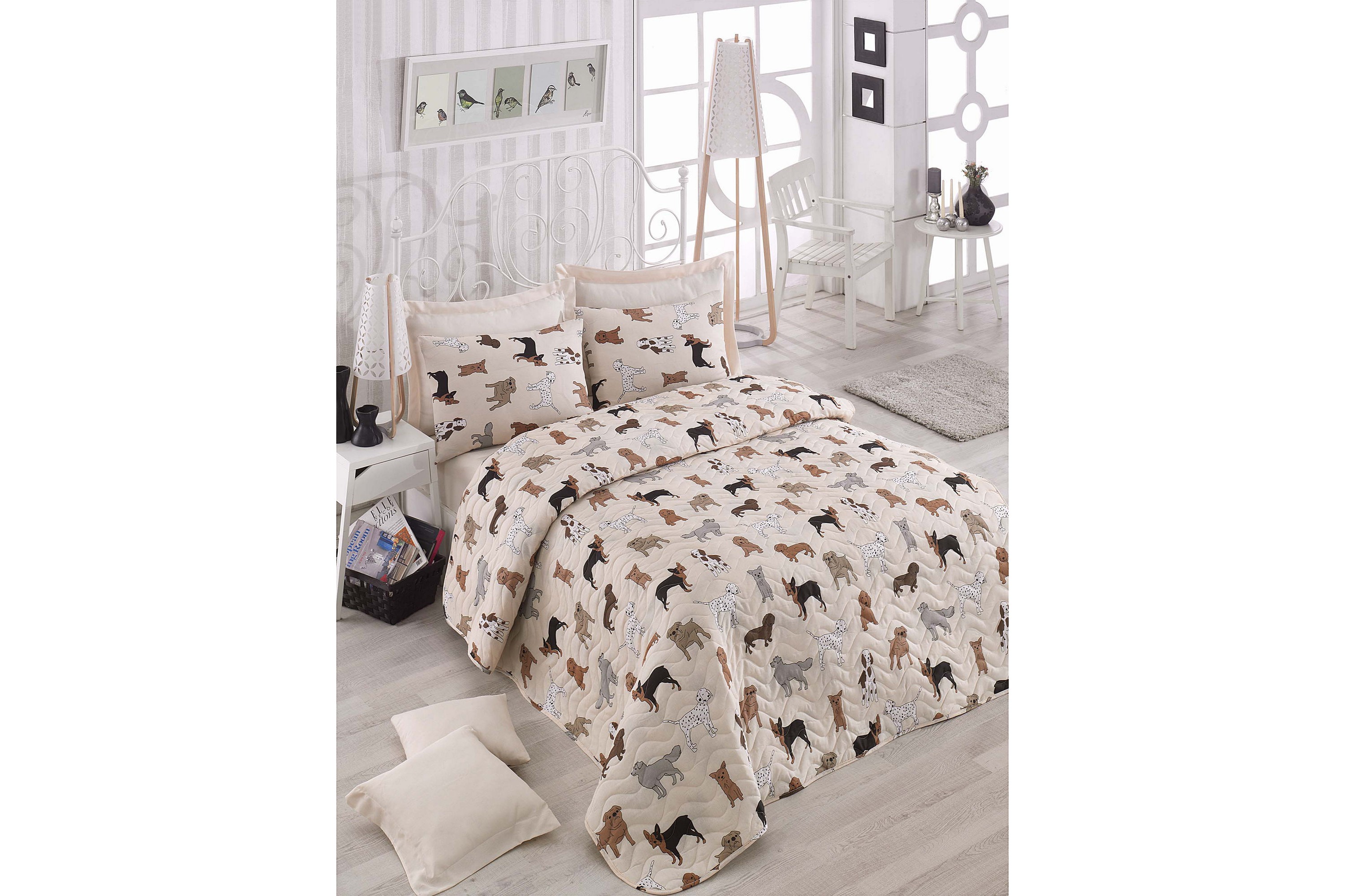 Överkast Eponj Home Dubbelt 200x220-2 Kuddfodral Quiltat CremeMulti