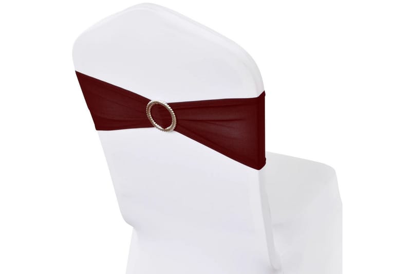 25 st vinröda dekorativa stolsband med diamantspänne - Röd - Stolsöverdrag