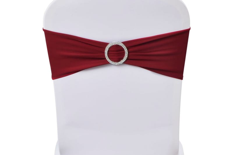 25 st vinröda dekorativa stolsband med diamantspänne - Röd - Stolsöverdrag