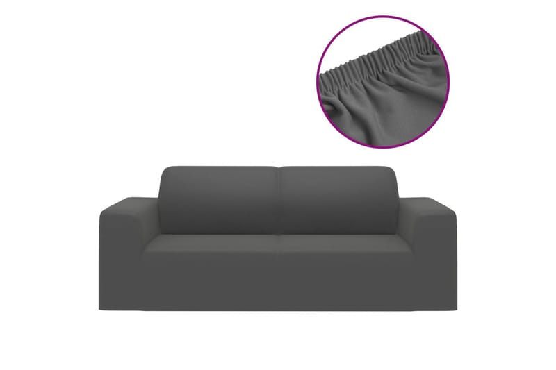 beBasic Sofföverdrag 2-sits med stretch antracit polyesterjersey - Anthracite - Sofföverdrag