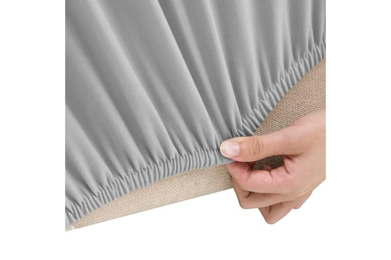 beBasic Sofföverdrag 3-sits med stretch grå polyesterjersey - Grey - Sofföverdrag