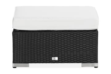 Bahamas Divanmodul + Loungebord utomhus 75x75 cm till soffgrupp i konstrotting med glasskiva - Svart - Utemöbler & utemiljö - Övrigt utemöbler - Moduler utesoffa