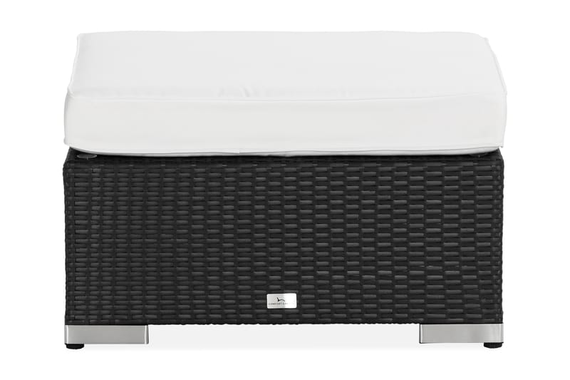 Bahamas Divanmodul + Loungebord utomhus 75x75 cm till soffgrupp i konstrotting med glasskiva - Svart - Utemöbler & utemiljö - Övrigt utemöbler - Moduler utesoffa