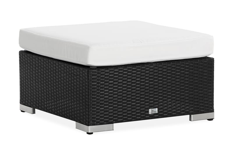 Bahamas Divanmodul + Loungebord utomhus 75x75 cm till soffgrupp i konstrotting med glasskiva - Svart - Utemöbler & utemiljö - Övrigt utemöbler - Moduler utesoffa