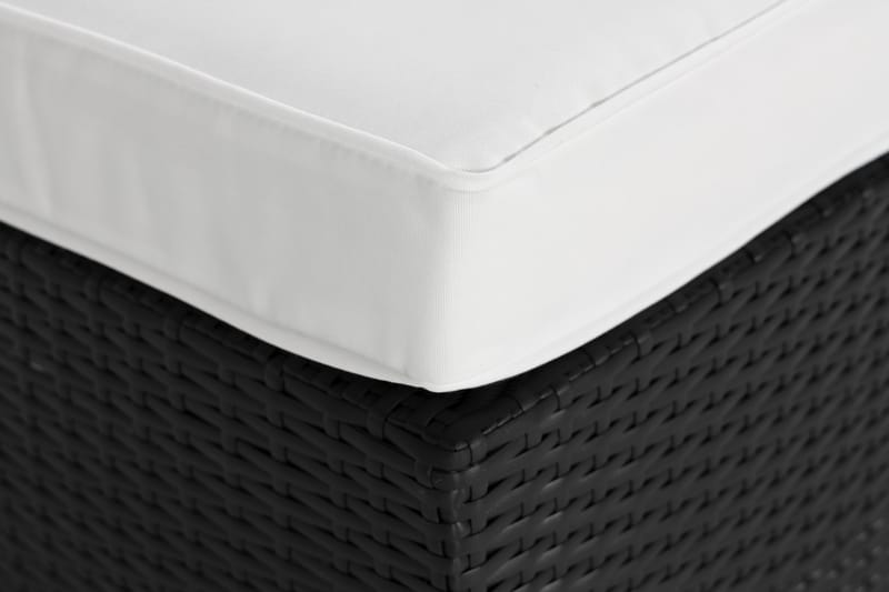 Bahamas Divanmodul + Loungebord utomhus 75x75 cm till soffgrupp i konstrotting med glasskiva - Svart - Utemöbler & utemiljö - Övrigt utemöbler - Moduler utesoffa