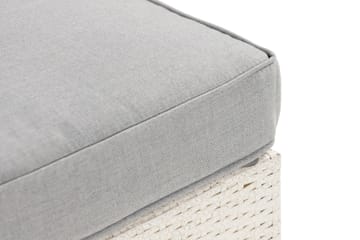Bahamas Divanmodul + Loungebord utomhus 75x75 cm till soffgrupp i konstrotting med glasskiva - Vit / Ljusgrå dyna - Utemöbler & utemiljö - Övrigt utemöbler - Moduler utesoffa