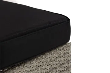 Bahamas Divanmodul - Loungebord utomhus 75x75 cm till soffgrupp i konstrotting med glasskiva - Grå / Svart dyna - Utemöbler & utemiljö - Övrigt utemöbler - Moduler utesoffa