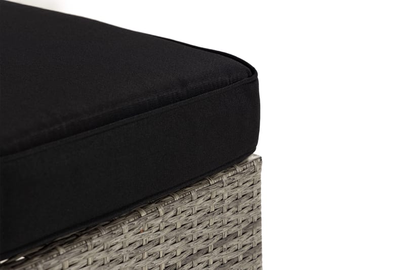 Bahamas Divanmodul - Loungebord utomhus 75x75 cm till soffgrupp i konstrotting med glasskiva - Grå / Svart dyna - Utemöbler & utemiljö - Övrigt utemöbler - Moduler utesoffa