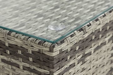Bahamas Divanmodul - Loungebord utomhus 75x75 cm till soffgrupp i konstrotting med glasskiva - Grå / Svart dyna - Utemöbler & utemiljö - Övrigt utemöbler - Moduler utesoffa