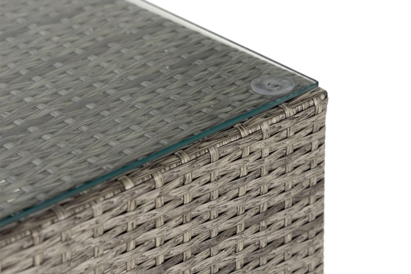 Bahamas Divanmodul - Loungebord utomhus 75x75 cm till soffgrupp i konstrotting med glasskiva - Grå / Svart dyna - Utemöbler & utemiljö - Övrigt utemöbler - Moduler utesoffa