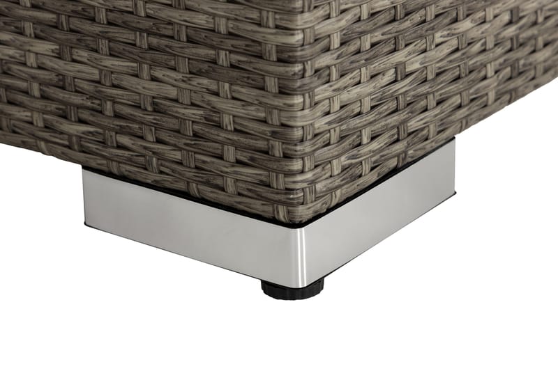 Bahamas Divanmodul - Loungebord utomhus 75x75 cm till soffgrupp i konstrotting med glasskiva - Grå / Svart dyna - Utemöbler & utemiljö - Övrigt utemöbler - Moduler utesoffa