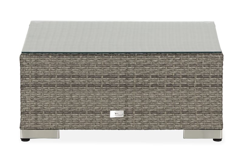 Bahamas Divanmodul - Loungebord utomhus 75x75 cm till soffgrupp i konstrotting med glasskiva - Grå / Svart dyna - Utemöbler & utemiljö - Övrigt utemöbler - Moduler utesoffa