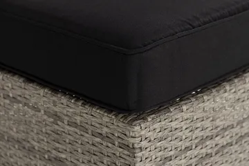 Bahamas Divanmodul - Loungebord utomhus 75x75 cm till soffgrupp i konstrotting med glasskiva - Grå / Svart dyna - Utemöbler & utemiljö - Övrigt utemöbler - Moduler utesoffa