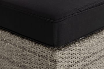 Bahamas Divanmodul - Loungebord utomhus 75x75 cm till soffgrupp i konstrotting med glasskiva - Grå / Svart dyna - Utemöbler & utemiljö - Övrigt utemöbler - Moduler utesoffa