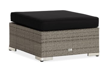 Bahamas Divanmodul - Loungebord utomhus 75x75 cm till soffgrupp i konstrotting med glasskiva - Grå / Svart dyna - Utemöbler & utemiljö - Övrigt utemöbler - Moduler utesoffa