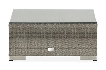 Bahamas Divanmodul - Loungebord utomhus 75x75 cm till soffgrupp i konstrotting med glasskiva - Grå / Svart dyna - Utemöbler & utemiljö - Övrigt utemöbler - Moduler utesoffa