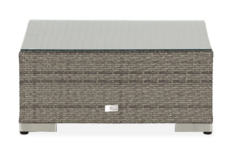 Bahamas Divanmodul - Loungebord utomhus 75x75 cm till soffgrupp i konstrotting med glasskiva - Grå / Svart dyna - Utemöbler & utemiljö - Övrigt utemöbler - Moduler utesoffa