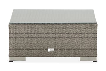 Bahamas Divanmodul - Loungebord utomhus 75x75 cm till soffgrupp i konstrotting med glasskiva - Grå / Svart dyna - Utemöbler & utemiljö - Övrigt utemöbler - Moduler utesoffa