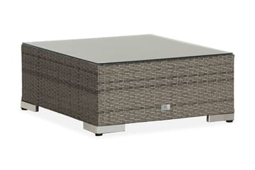 Bahamas Divanmodul - Loungebord utomhus 75x75 cm till soffgrupp i konstrotting med glasskiva - Grå / Svart dyna - Utemöbler & utemiljö - Övrigt utemöbler - Moduler utesoffa
