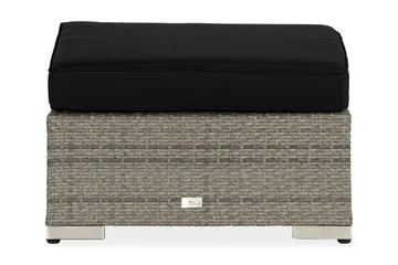 Bahamas Divanmodul - Loungebord utomhus 75x75 cm till soffgrupp i konstrotting med glasskiva - Grå / Svart dyna - Utemöbler & utemiljö - Övrigt utemöbler - Moduler utesoffa