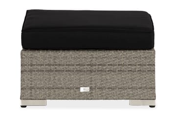 Bahamas Divanmodul - Loungebord utomhus 75x75 cm till soffgrupp i konstrotting med glasskiva - Grå / Svart dyna - Utemöbler & utemiljö - Övrigt utemöbler - Moduler utesoffa