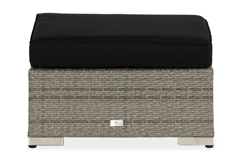 Bahamas Divanmodul - Loungebord utomhus 75x75 cm till soffgrupp i konstrotting med glasskiva - Grå / Svart dyna - Utemöbler & utemiljö - Övrigt utemöbler - Moduler utesoffa