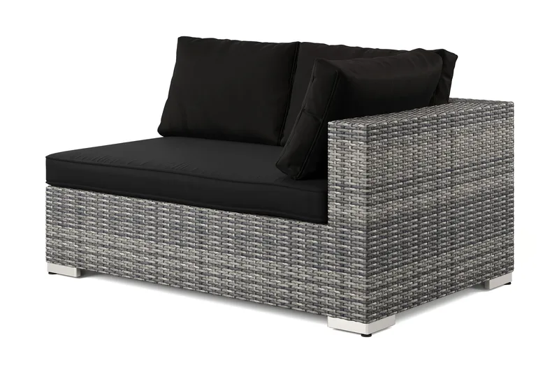 Bahamas Högermodul utomhus 140 cm i konstrotting - Grå - Utemöbler & utemiljö - Övrigt utemöbler - Moduler utesoffa