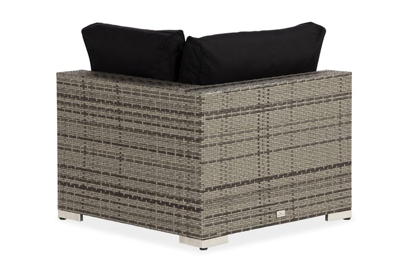 Bahamas Hörnmodul utomhus i konstrotting - Grå / Svarta dynor - Utemöbler & utemiljö - Övrigt utemöbler - Moduler utesoffa