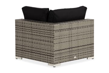 Bahamas Hörnmodul utomhus i konstrotting - Grå / Svarta dynor - Utemöbler & utemiljö - Övrigt utemöbler - Moduler utesoffa