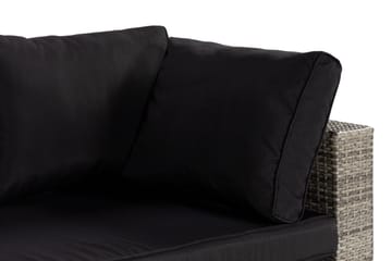 Bahamas Hörnmodul utomhus i konstrotting - Grå / Svarta dynor - Utemöbler & utemiljö - Övrigt utemöbler - Moduler utesoffa