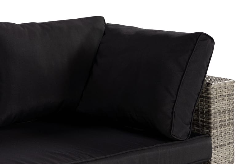 Bahamas Hörnmodul utomhus i konstrotting - Grå / Svarta dynor - Utemöbler & utemiljö - Övrigt utemöbler - Moduler utesoffa