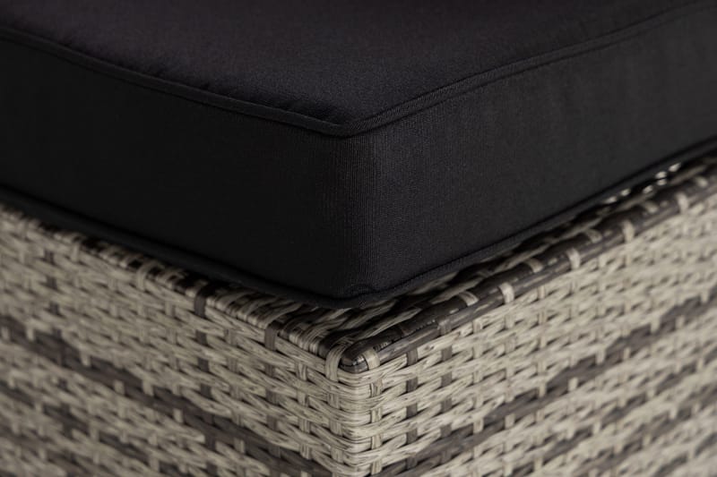 Bahamas Hörnmodul utomhus i konstrotting - Grå / Svarta dynor - Utemöbler & utemiljö - Övrigt utemöbler - Moduler utesoffa