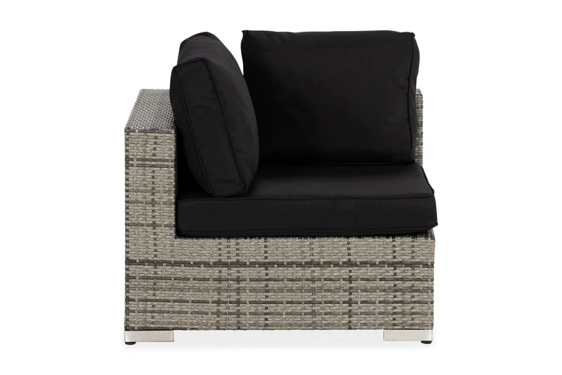 Bahamas Hörnmodul utomhus i konstrotting - Grå / Svarta dynor - Utemöbler & utemiljö - Övrigt utemöbler - Moduler utesoffa