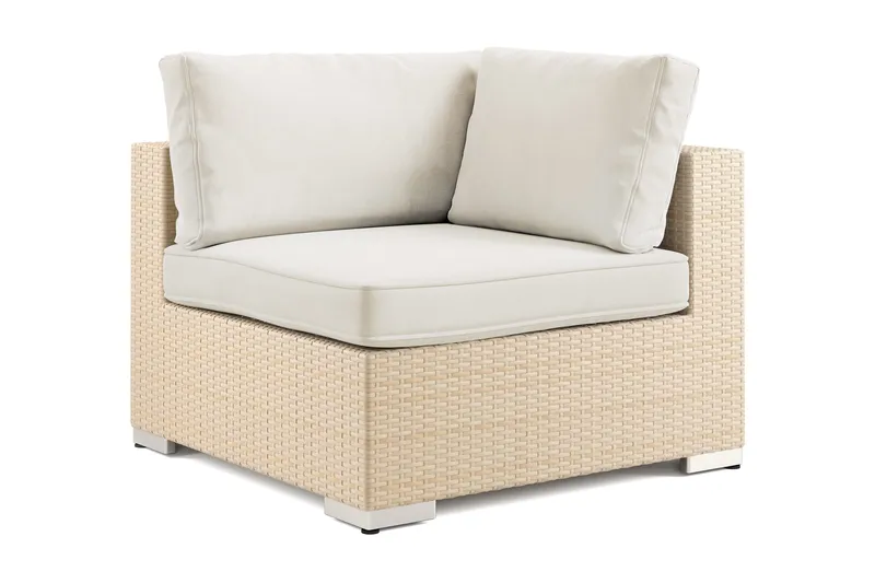 Bahamas Hörnmodul utomhus i konstrotting med Ljus vattenavisande dyna - Beige - Utemöbler & utemiljö - Övrigt utemöbler - Moduler utesoffa