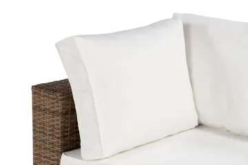 Bahamas Hörnmodul utomhus i konstrotting - Sand / Vita dynor - Utemöbler & utemiljö - Övrigt utemöbler - Moduler utesoffa