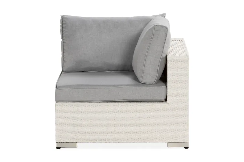 Bahamas Hörnmodul utomhus i konstrotting - Vit / Ljusgrå dynor - Utemöbler & utemiljö - Övrigt utemöbler - Moduler utesoffa