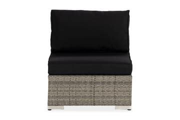 Bahamas Mittmodul utomhus i konstrotting - Grå / Svarta dynor - Utemöbler & utemiljö - Övrigt utemöbler - Moduler utesoffa - Mittmodul utesoffa