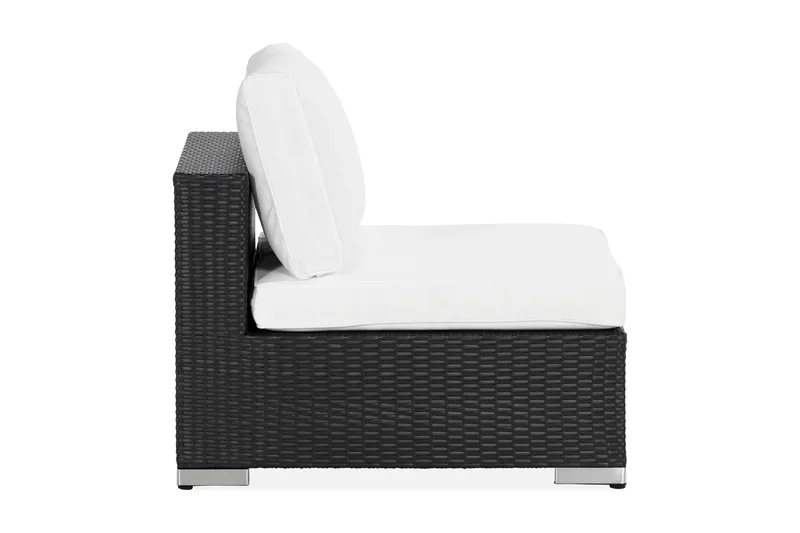 Bahamas Mittmodul utomhus i konstrotting - Svart / Vit - Utemöbler & utemiljö - Övrigt utemöbler - Moduler utesoffa - Mittmodul utesoffa