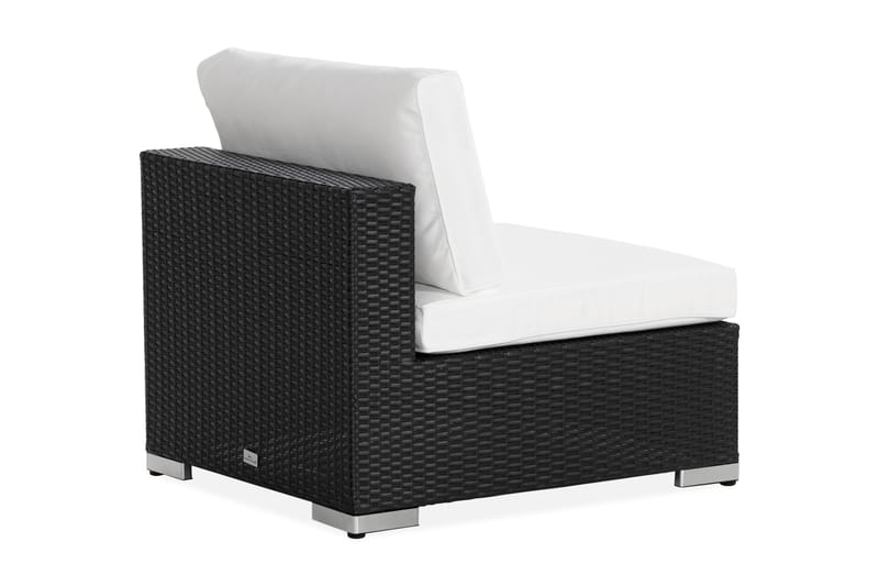 Bahamas Mittmodul utomhus i konstrotting - Svart / Vit - Utemöbler & utemiljö - Övrigt utemöbler - Moduler utesoffa - Mittmodul utesoffa