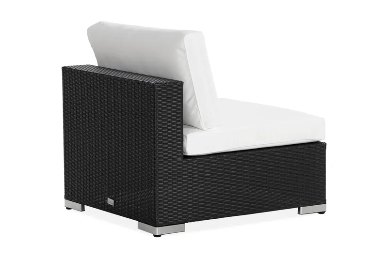 Bahamas Mittmodul utomhus i konstrotting - Svart / Vit - Utemöbler & utemiljö - Övrigt utemöbler - Moduler utesoffa - Mittmodul utesoffa