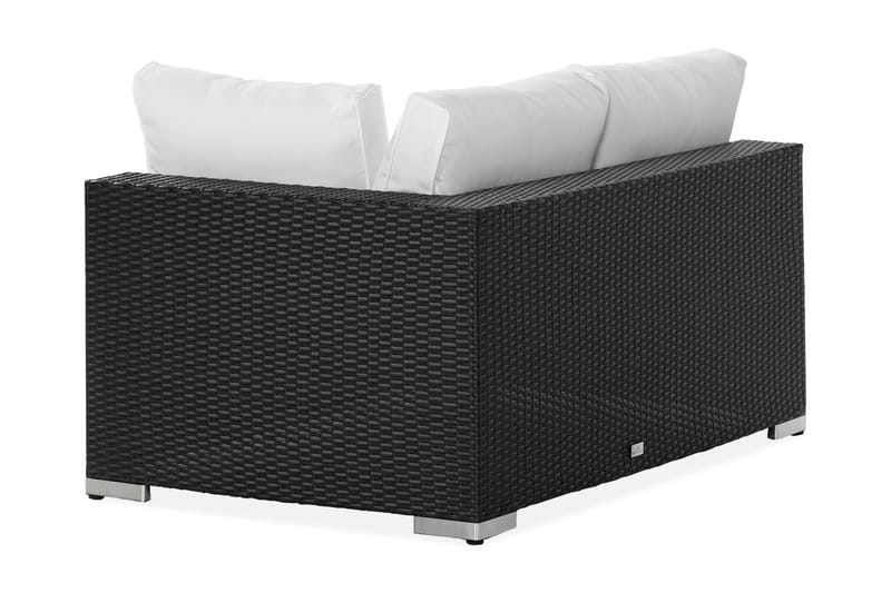 Bahamas Vänstermodul utomhus 140 cm i konstrotting - Svart / Vita dynor - Utemöbler & utemiljö - Övrigt utemöbler - Moduler utesoffa