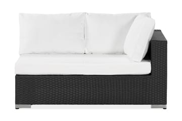 Bahamas Vänstermodul utomhus 140 cm i konstrotting - Svart / Vita dynor - Utemöbler & utemiljö - Övrigt utemöbler - Moduler utesoffa