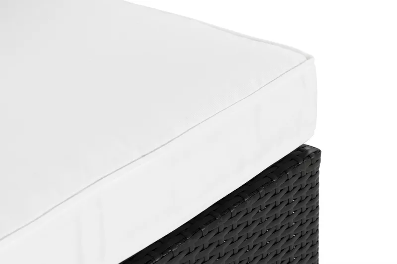 Bahamas Vänstermodul utomhus 140 cm i konstrotting - Svart / Vita dynor - Utemöbler & utemiljö - Övrigt utemöbler - Moduler utesoffa