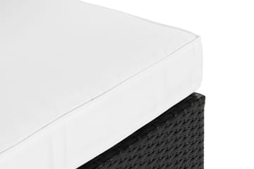 Bahamas Vänstermodul utomhus 140 cm i konstrotting - Svart / Vita dynor - Utemöbler & utemiljö - Övrigt utemöbler - Moduler utesoffa